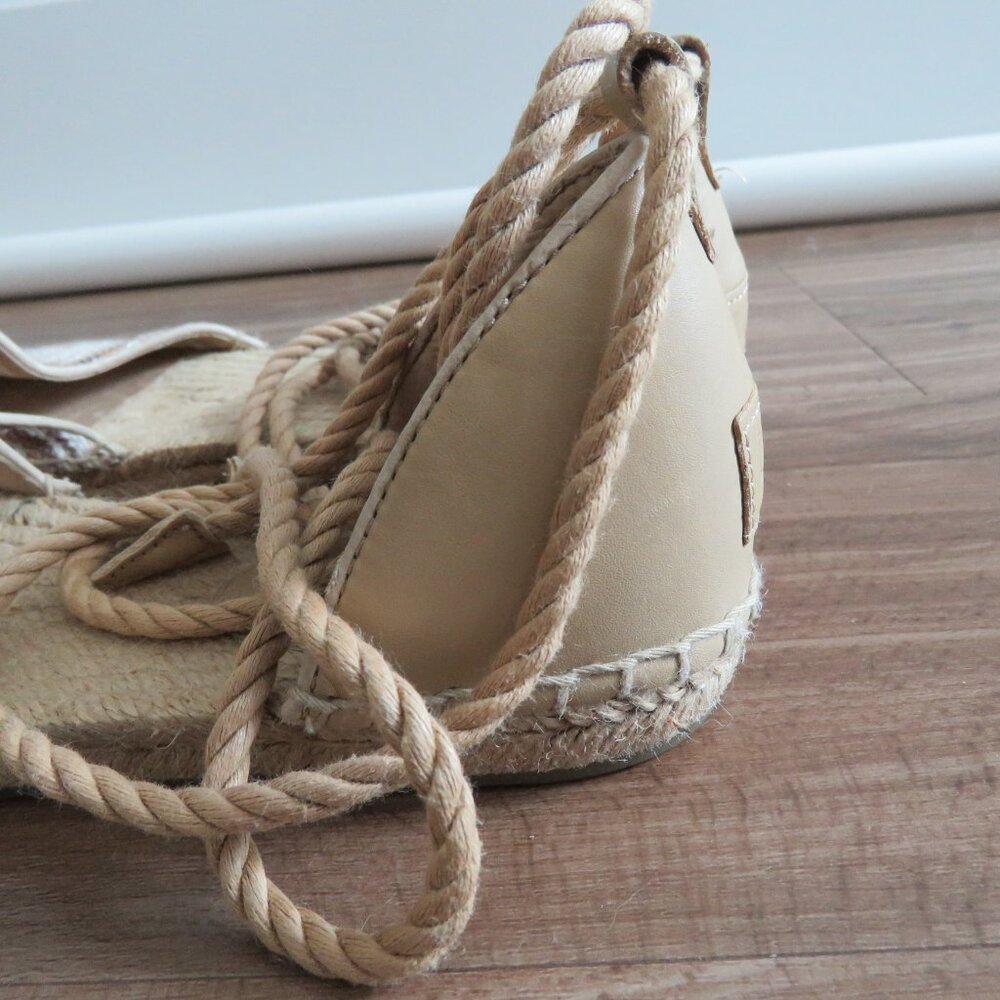 UGG Libbi Serape Leather Woven Espadrilles Flat Shoes in Beige Cream - Size US 8 - Picture 8 of 14
